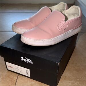 Coach walker leather slip on shoes